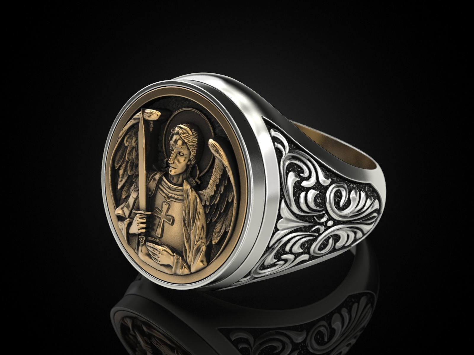 Ring ARCHANGEL MICHAEL 3D print model_7