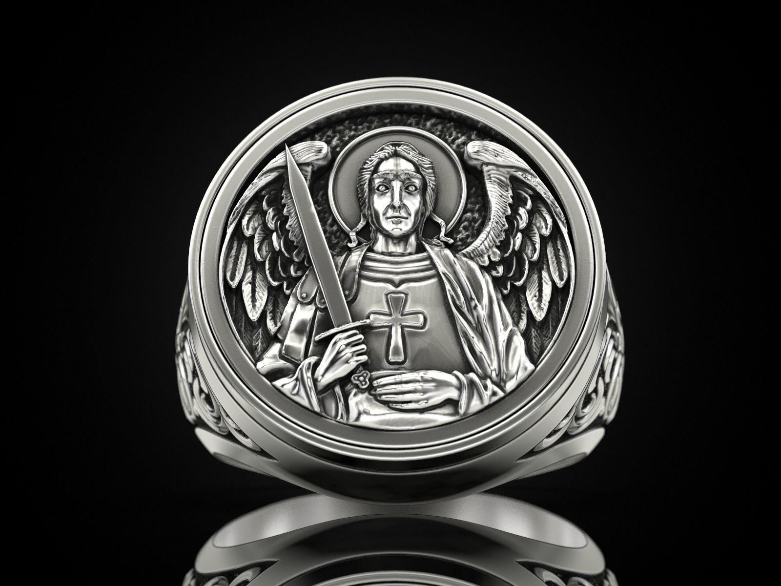 Ring ARCHANGEL MICHAEL 3D print model_14