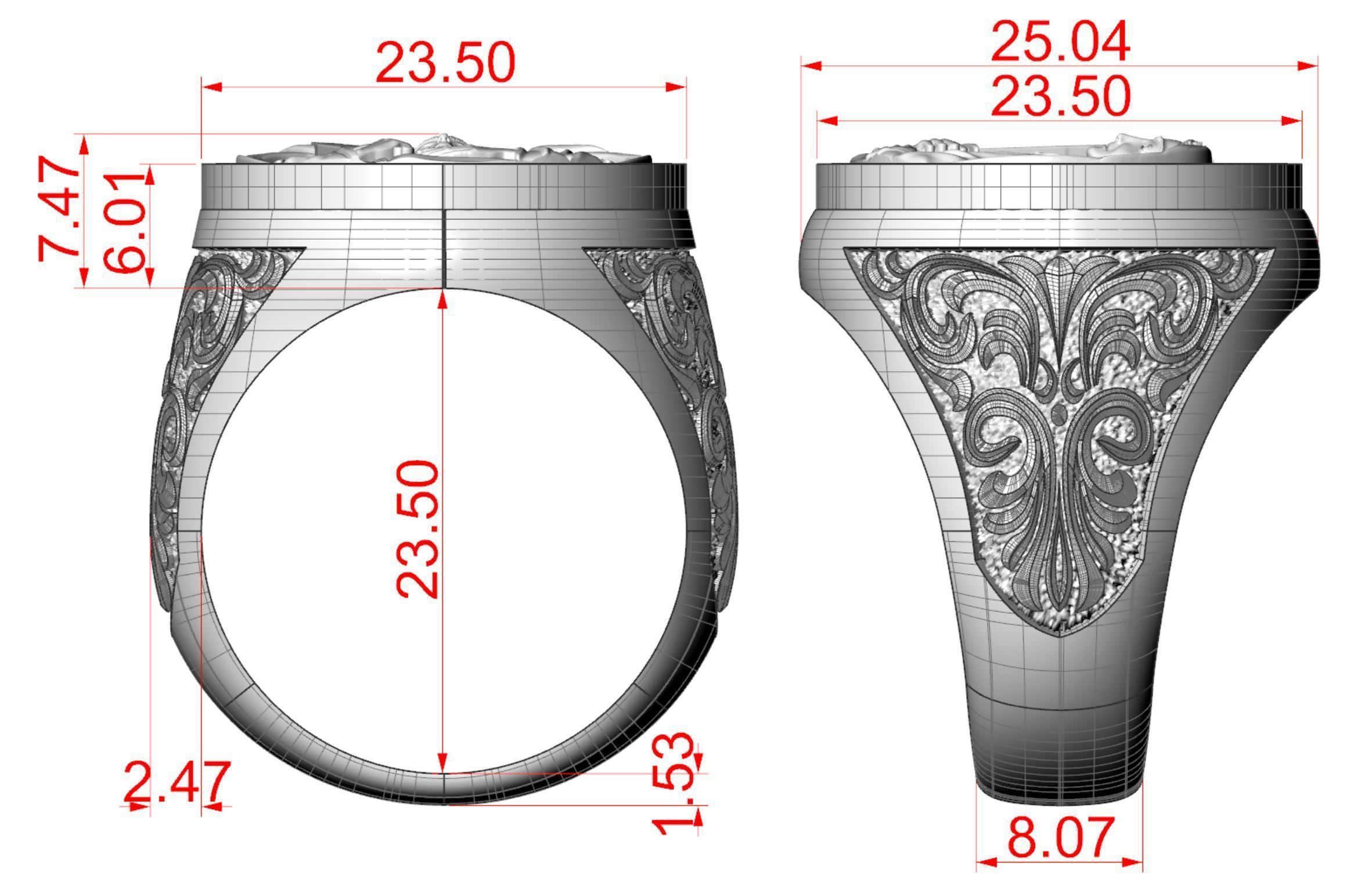 Ring ARCHANGEL MICHAEL 3D print model_12