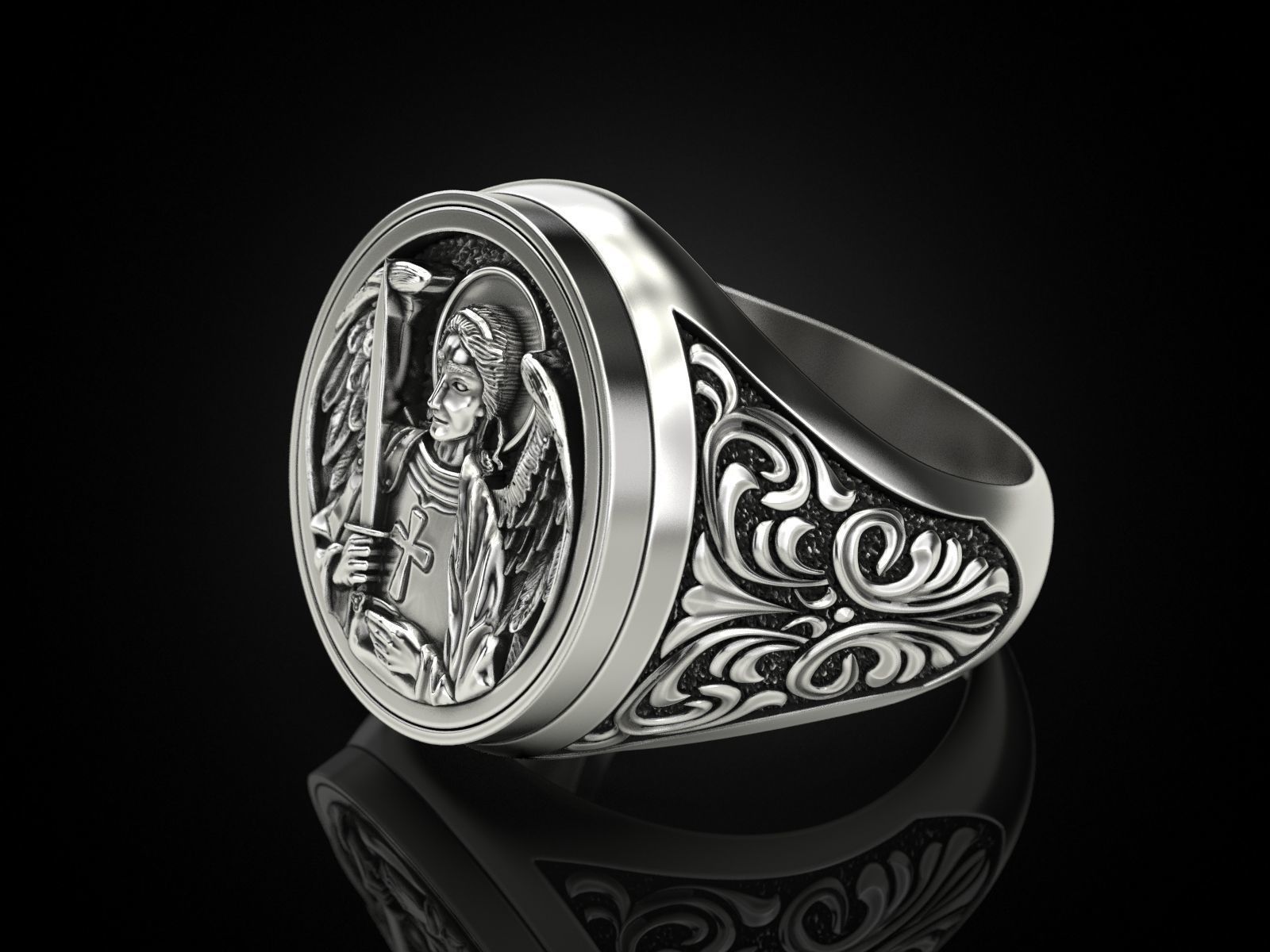 Ring ARCHANGEL MICHAEL 3D print model_17
