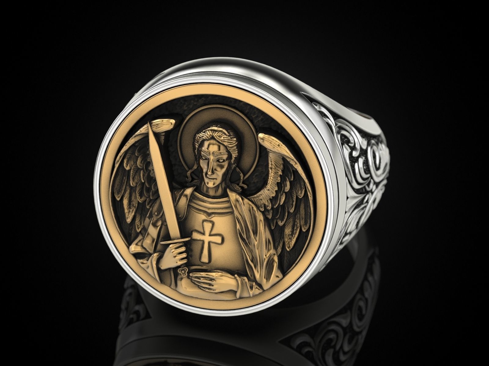 Ring ARCHANGEL MICHAEL 3D print model_3