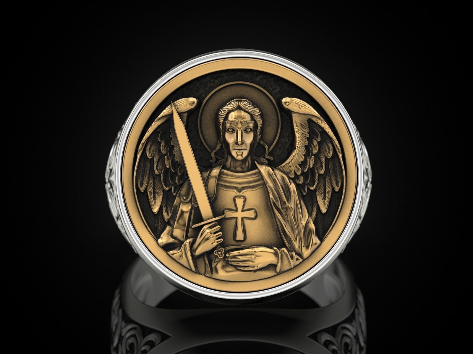 Ring ARCHANGEL MICHAEL 3D print model_4