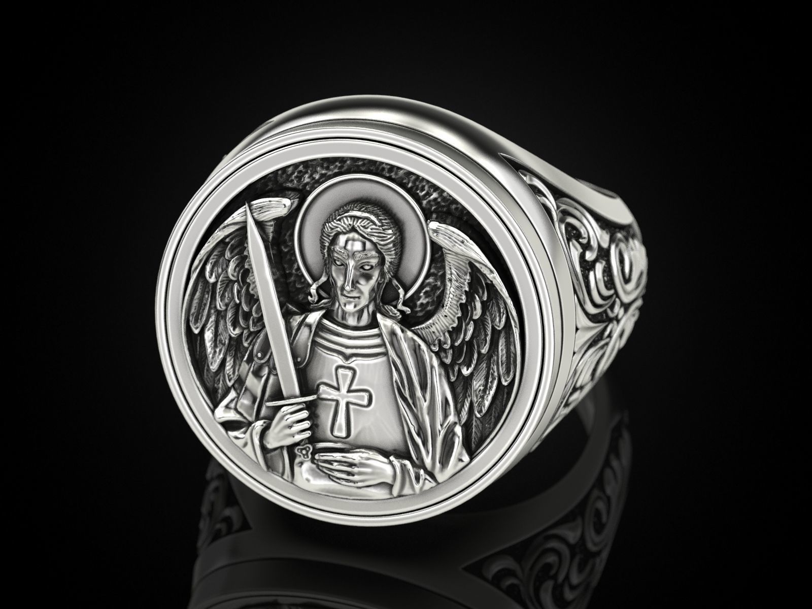 Ring ARCHANGEL MICHAEL 3D print model_16