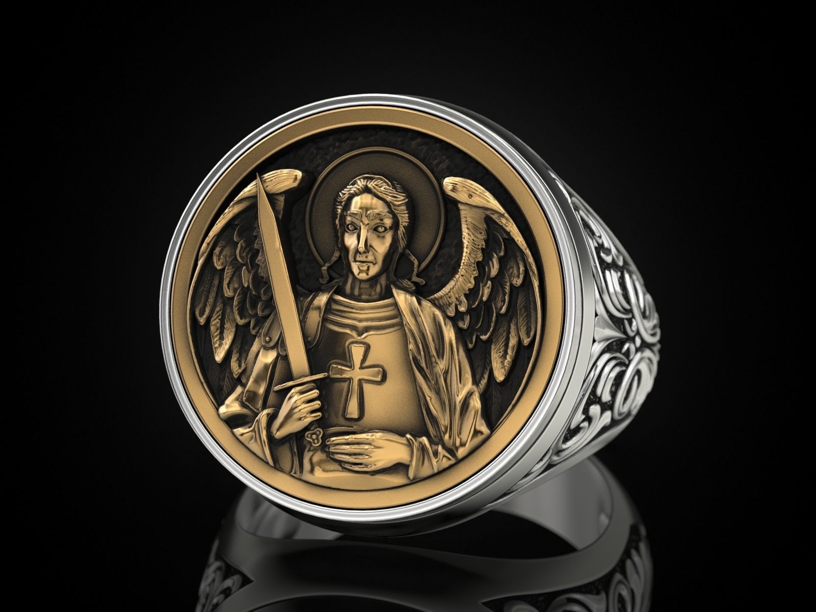 Ring ARCHANGEL MICHAEL 3D print model_1
