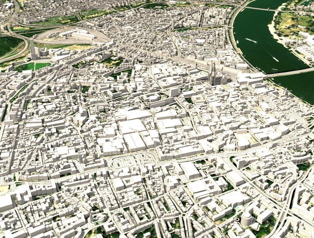 Cityscape Cologne Germany 3D model_24