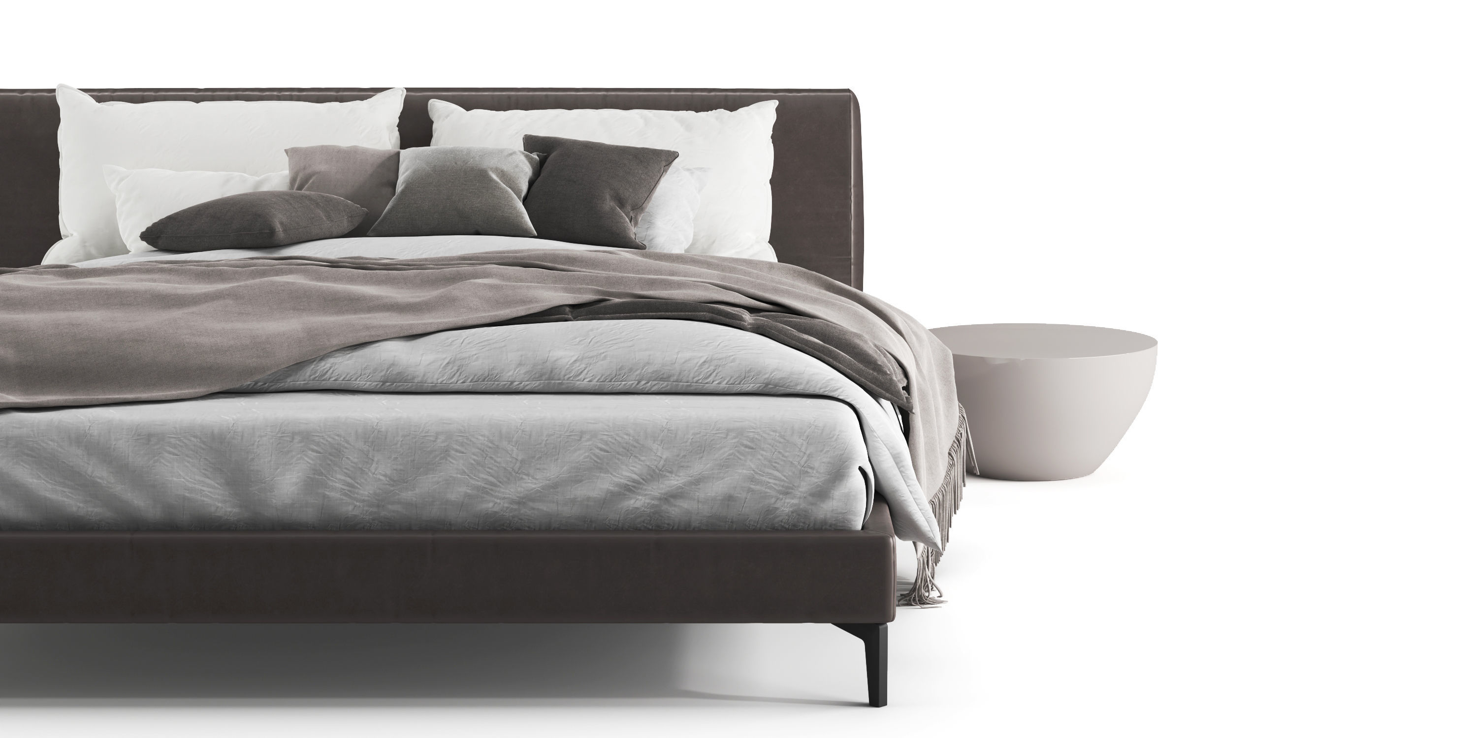 Meridiani Louis up Leather Bed 3D model_3