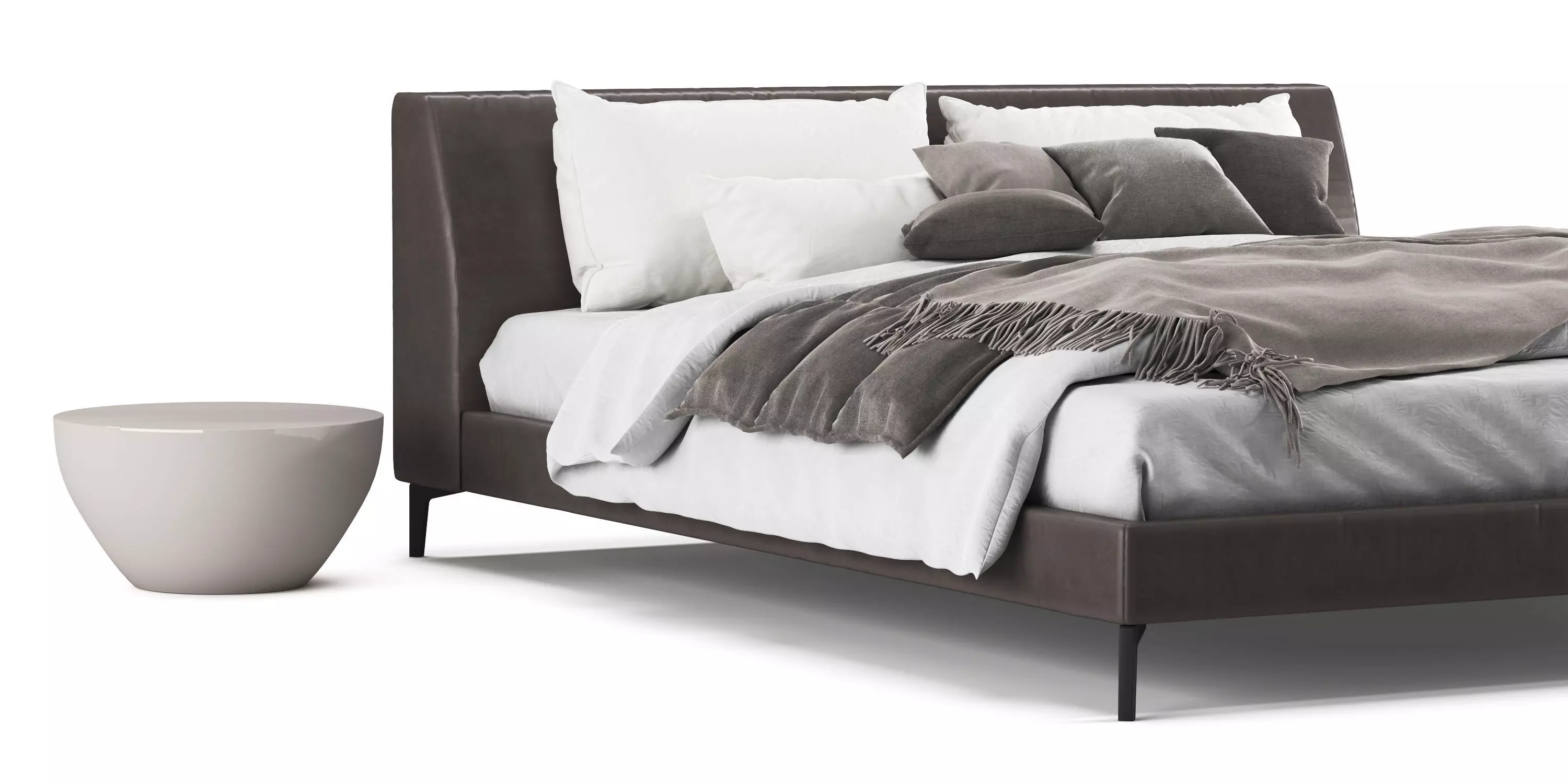 Meridiani Louis up Leather Bed 3D model_0