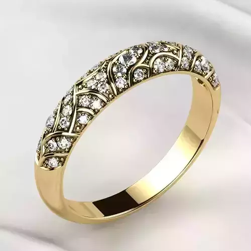 Beautiful Patterned Gold Ring