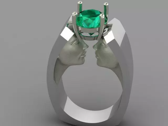 Face ring 3D print model_0