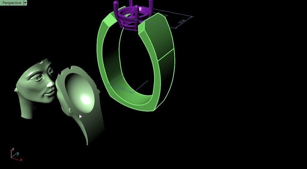 Face ring 3D print model_5