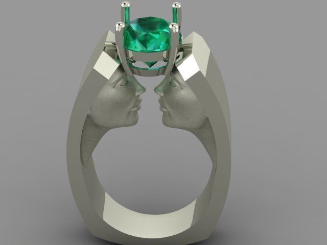 Face ring 3D print model_14