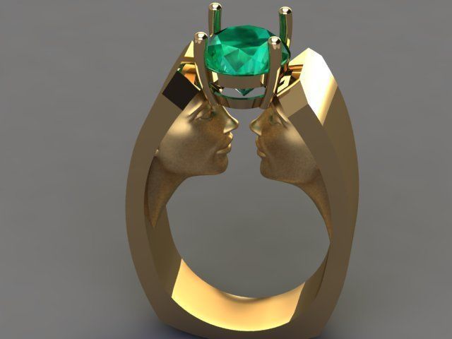 Face ring 3D print model_15