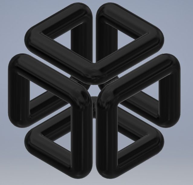 ONE LINE cube model 3D print model_4