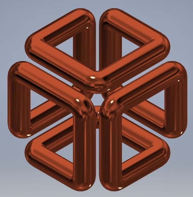 ONE LINE cube model 3D print model_2