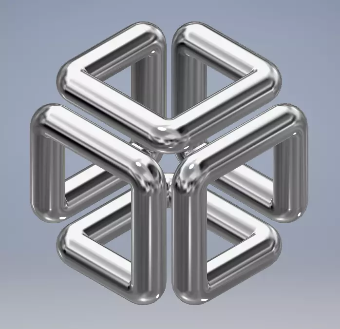 ONE LINE cube model 3D print model_0