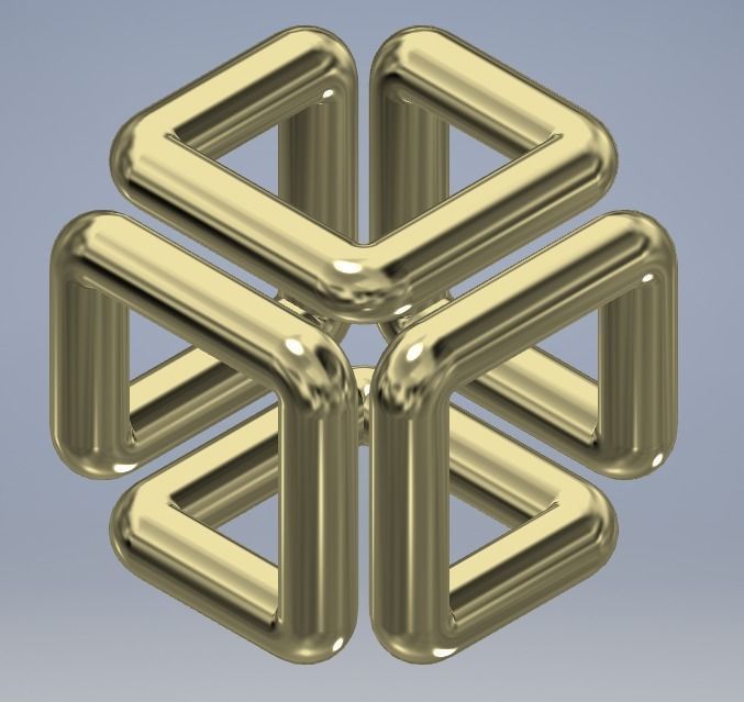 ONE LINE cube model 3D print model_1