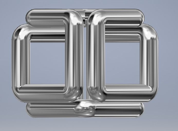 ONE LINE cube model 3D print model_7