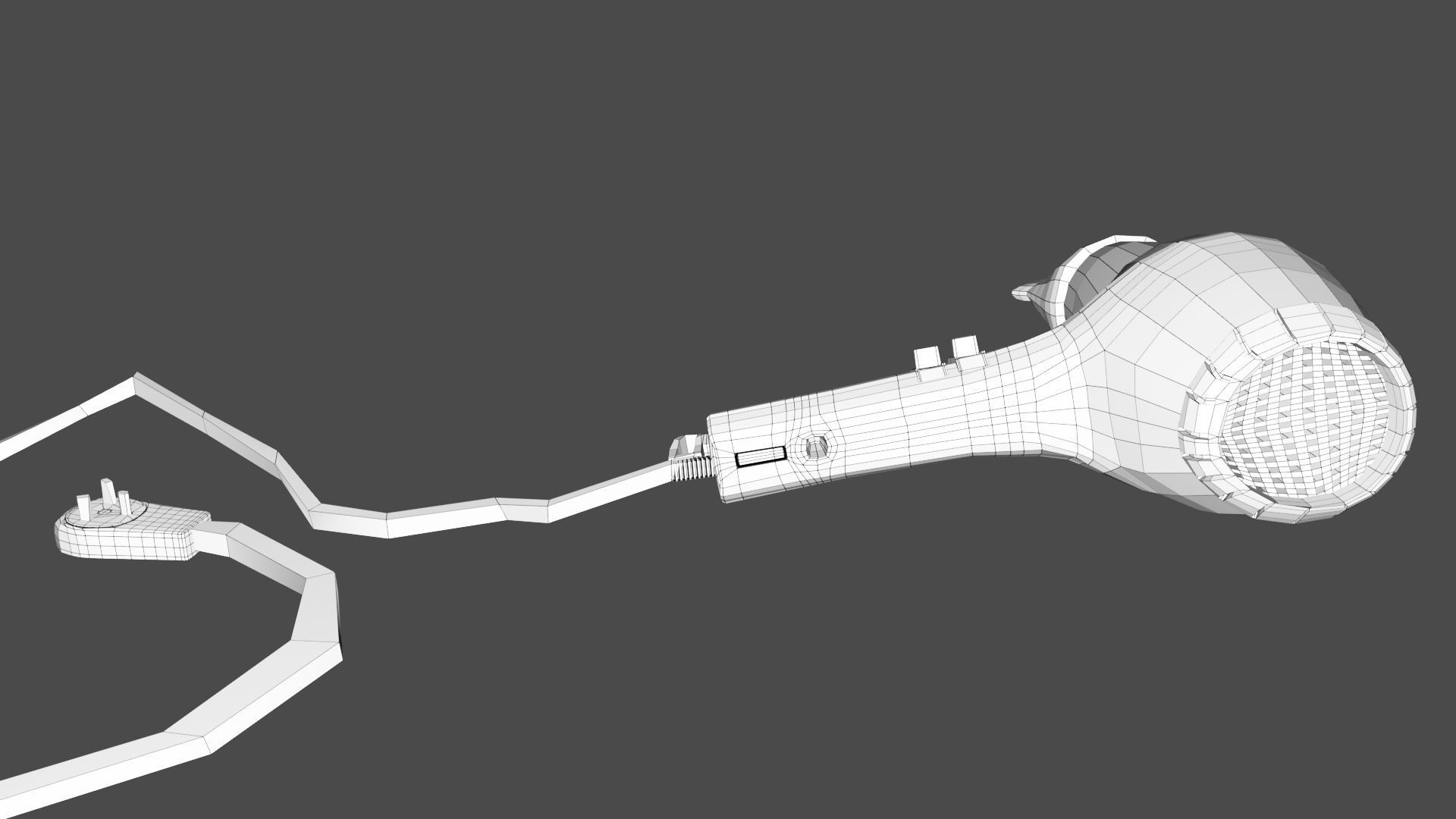 Hair Dryer Free low-poly 3D model_9