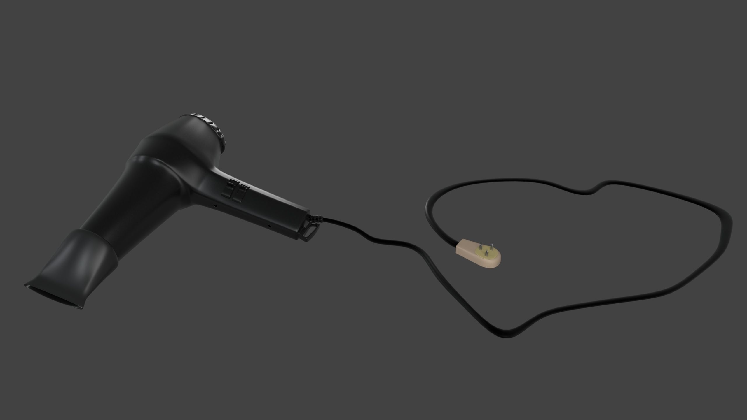 Hair Dryer Free low-poly 3D model_2