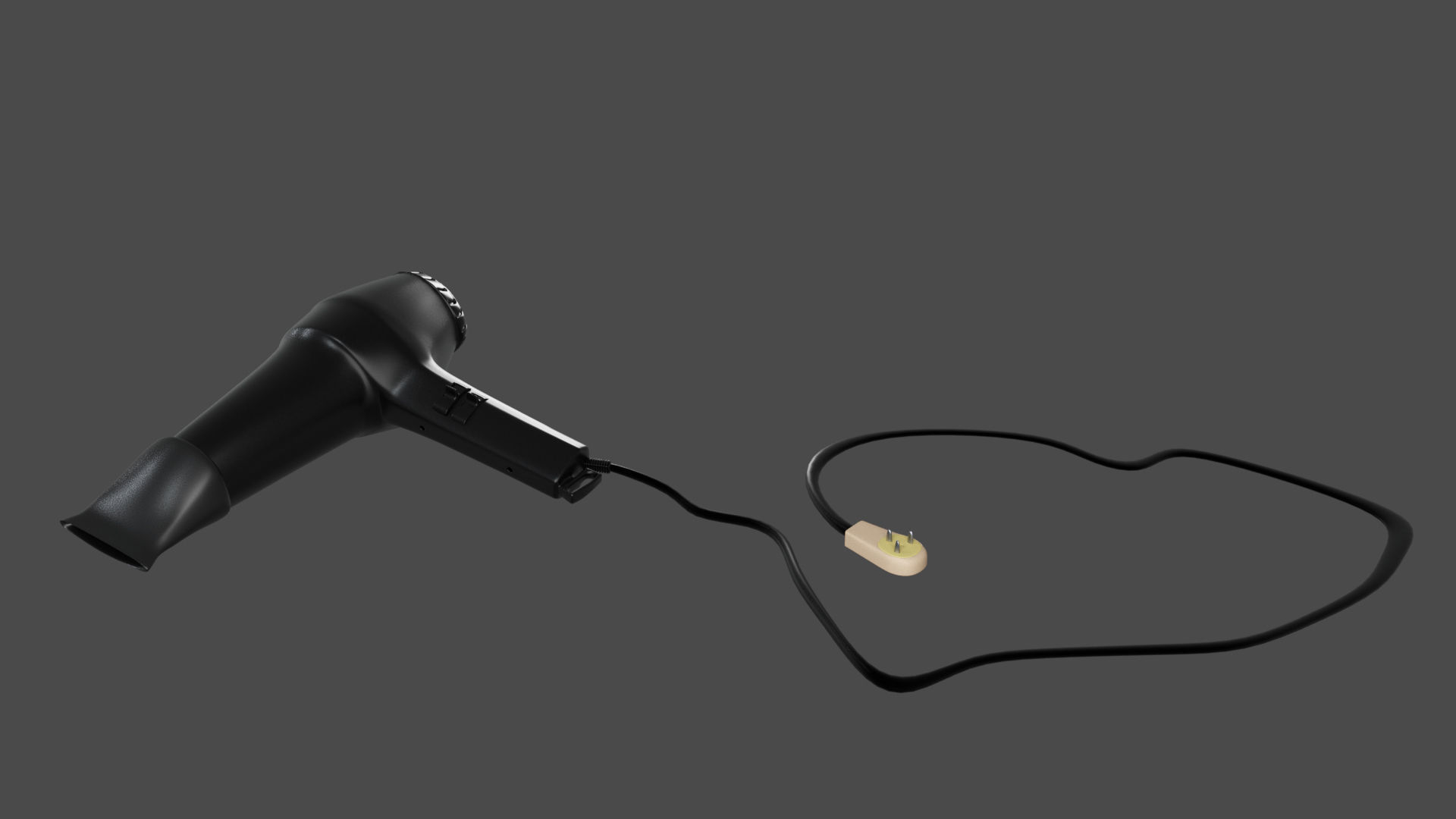 Hair Dryer Free low-poly 3D model_5