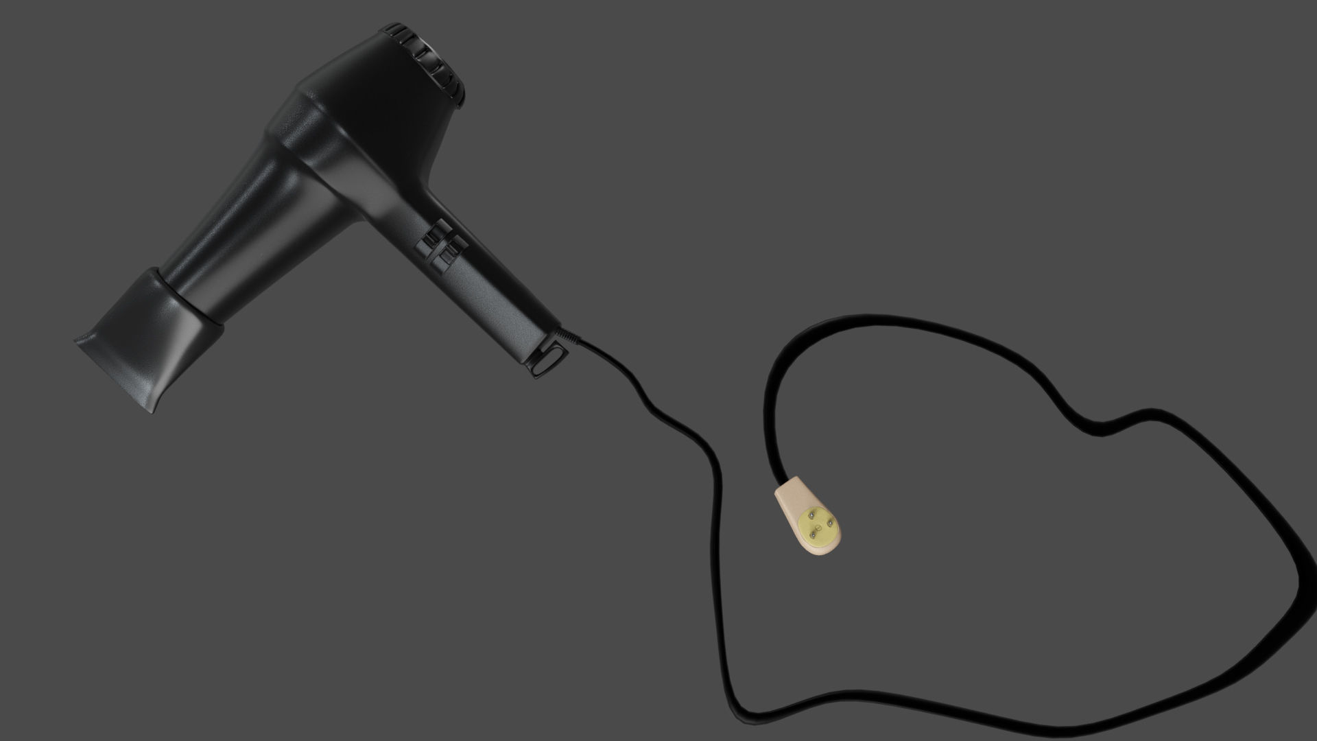 Hair Dryer Free low-poly 3D model_7