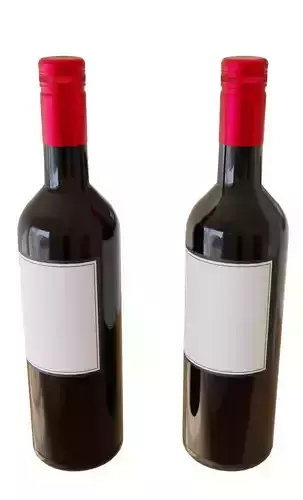 Wine Bottle filled and empty with Label