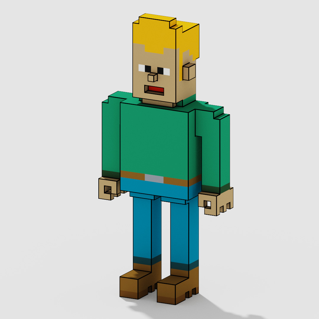 Voxel Character Pack Low-poly 3D model_18