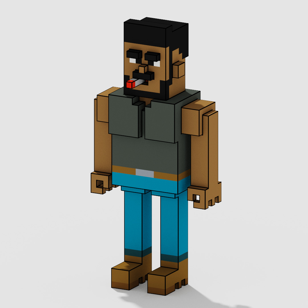 Voxel Character Pack Low-poly 3D model_12