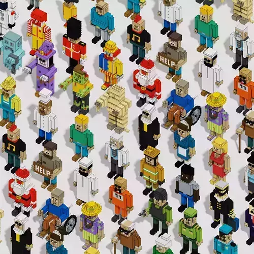 Voxel Character Pack Low-poly 3D model