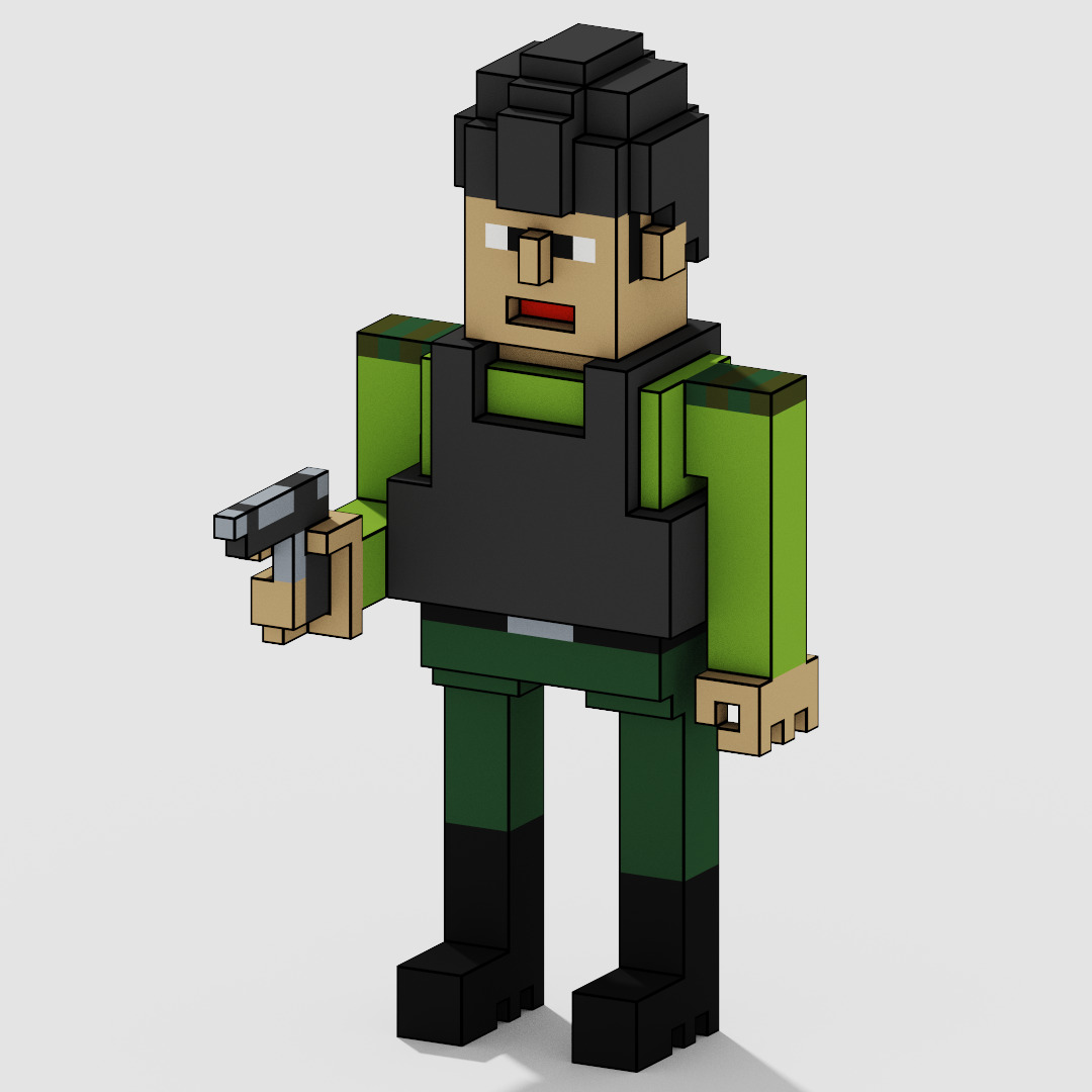 Voxel Character Pack Low-poly 3D model_23