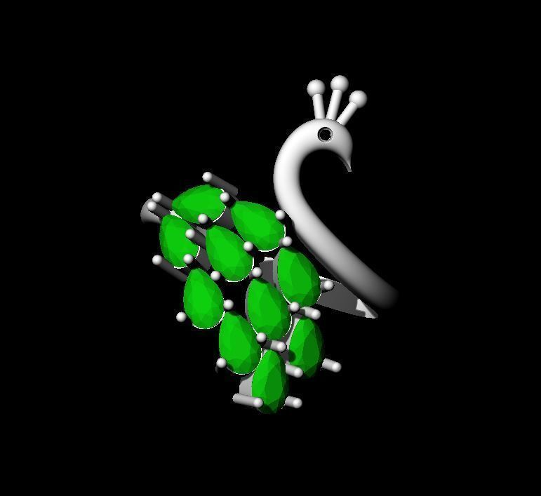Peacock Ring 3D model_1