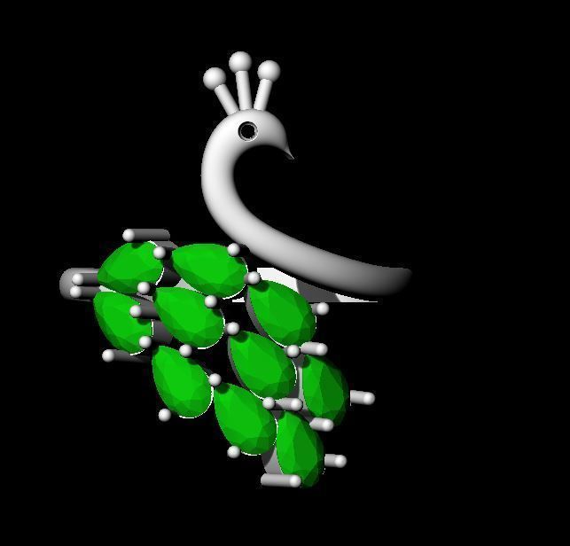 Peacock Ring 3D model_3