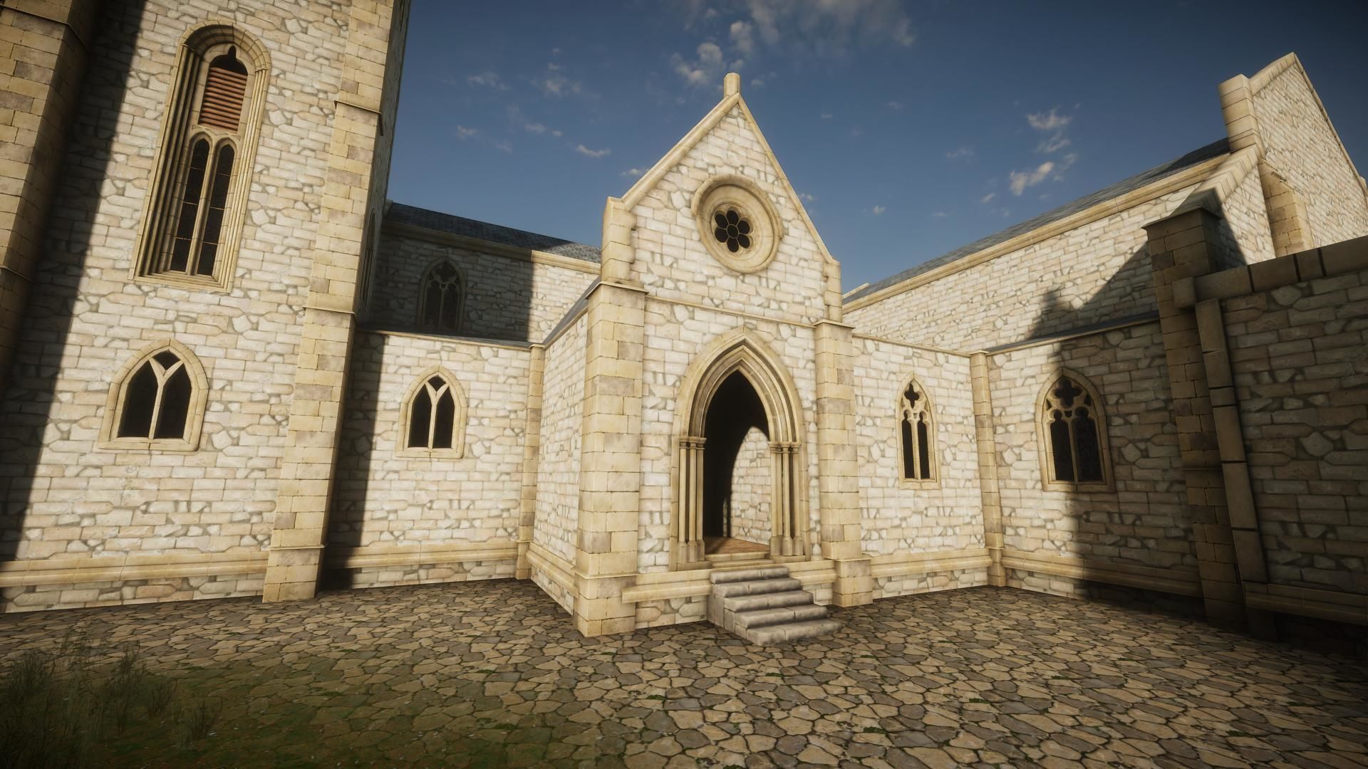 Modular Gothic Church Unity Low-poly 3D model_11