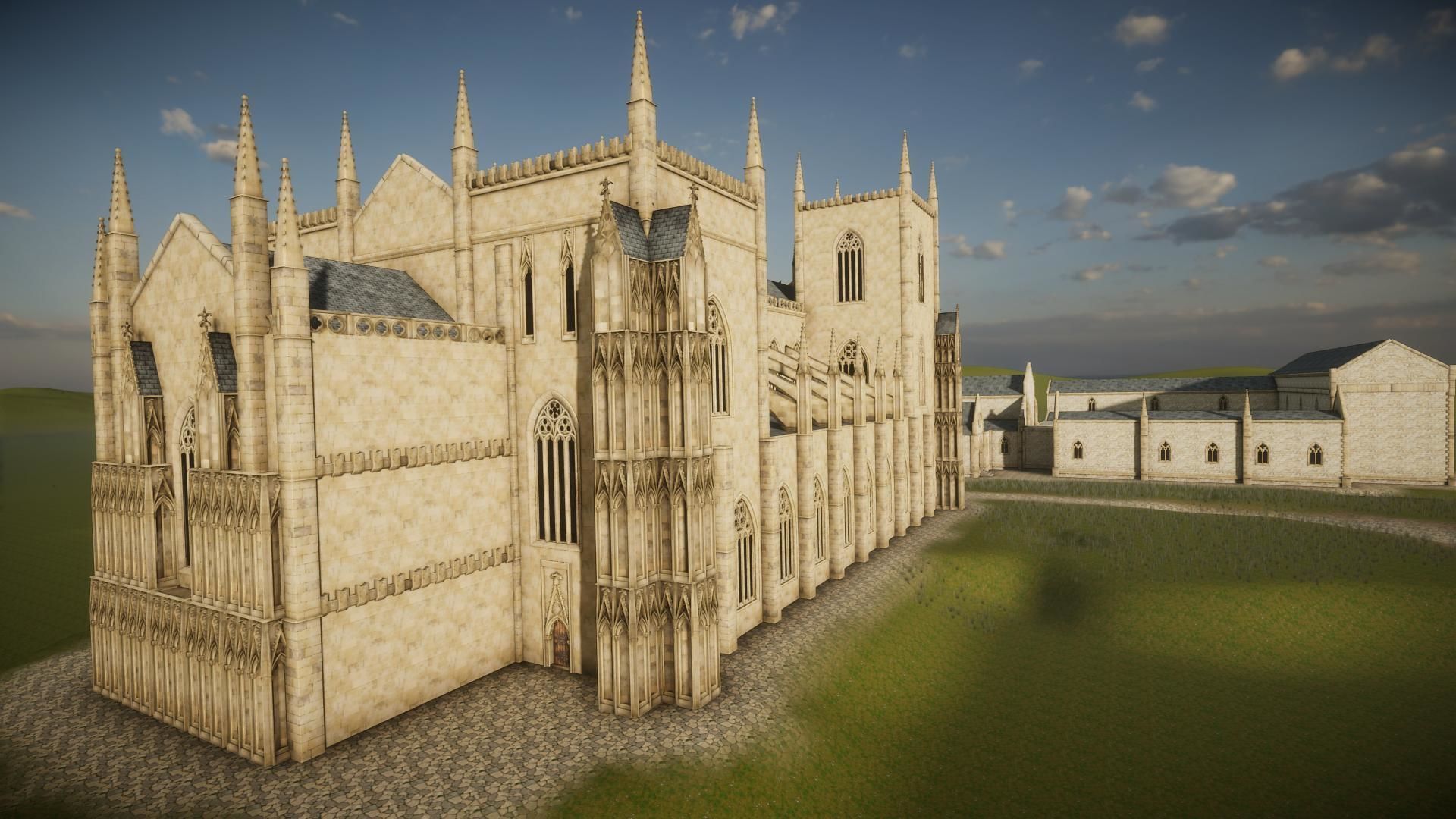 Modular Gothic Church Unity Low-poly 3D model_15