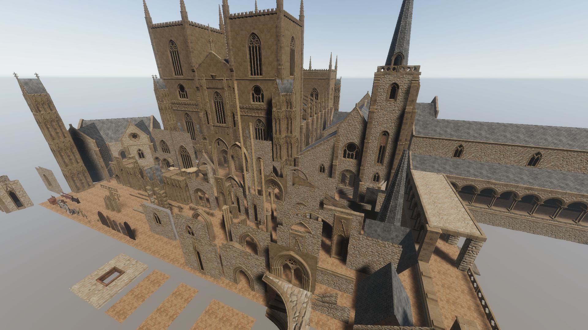 Modular Gothic Church Unity Low-poly 3D model_18