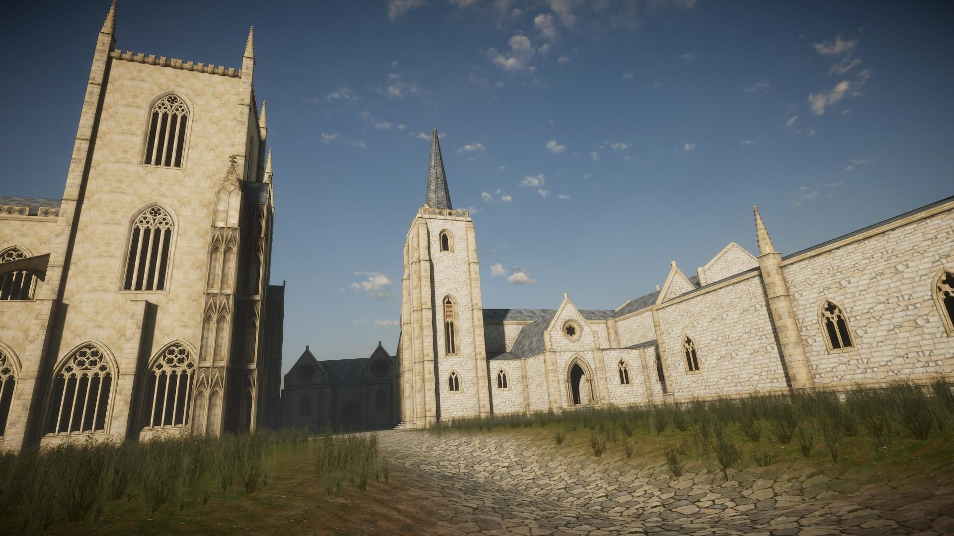 Modular Gothic Church Unity Low-poly 3D model_5