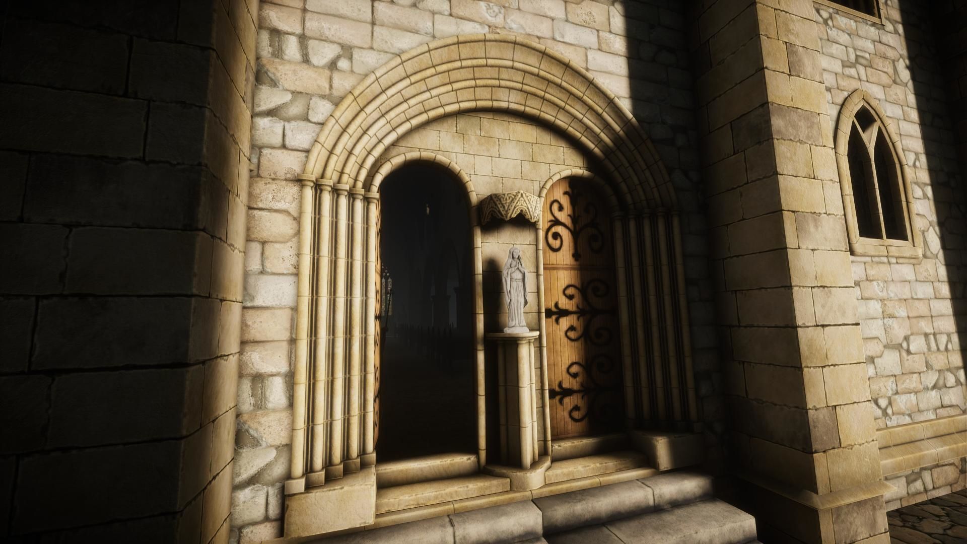 Modular Gothic Church Unity Low-poly 3D model_7