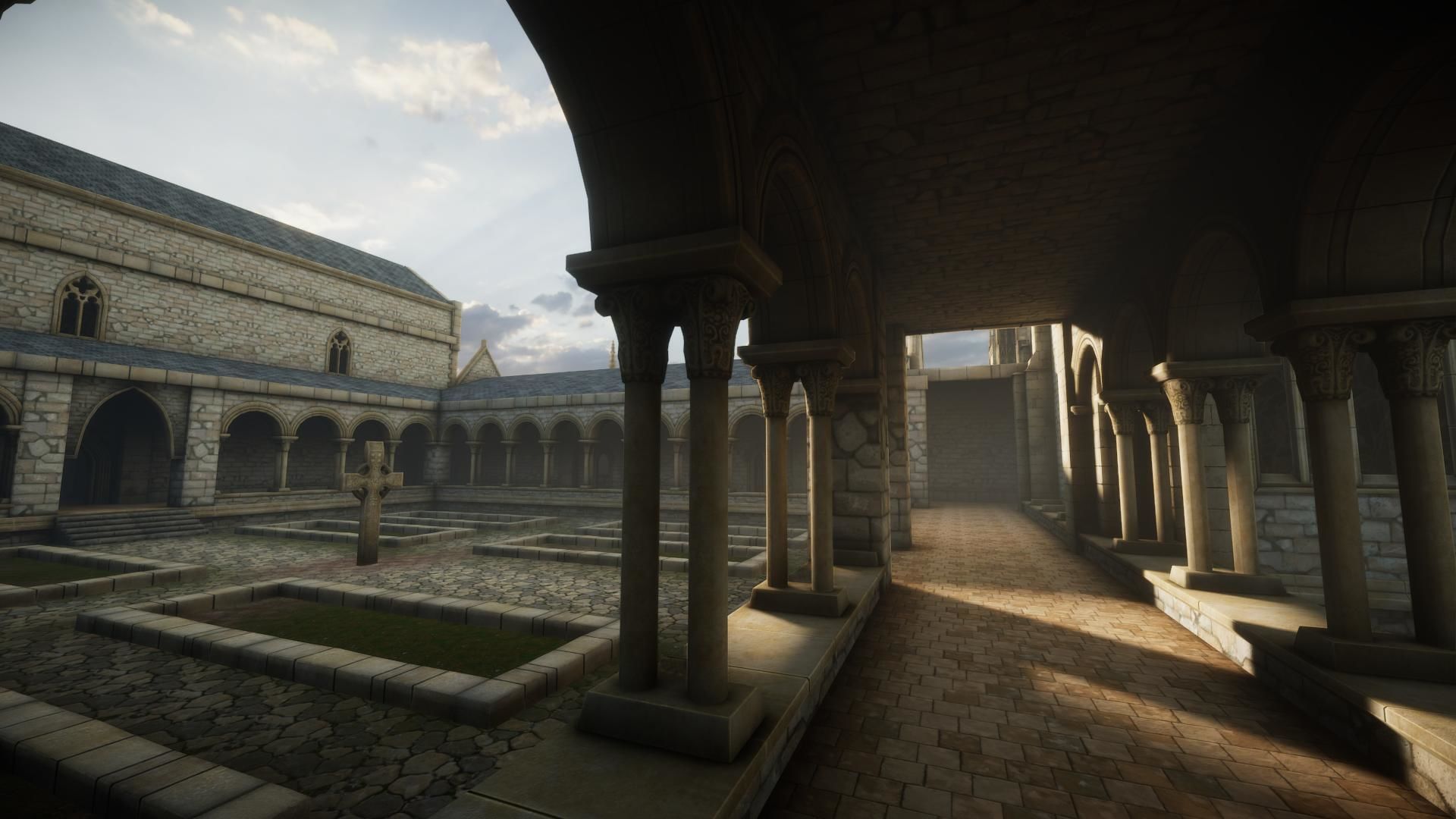 Modular Gothic Church Unity Low-poly 3D model_10