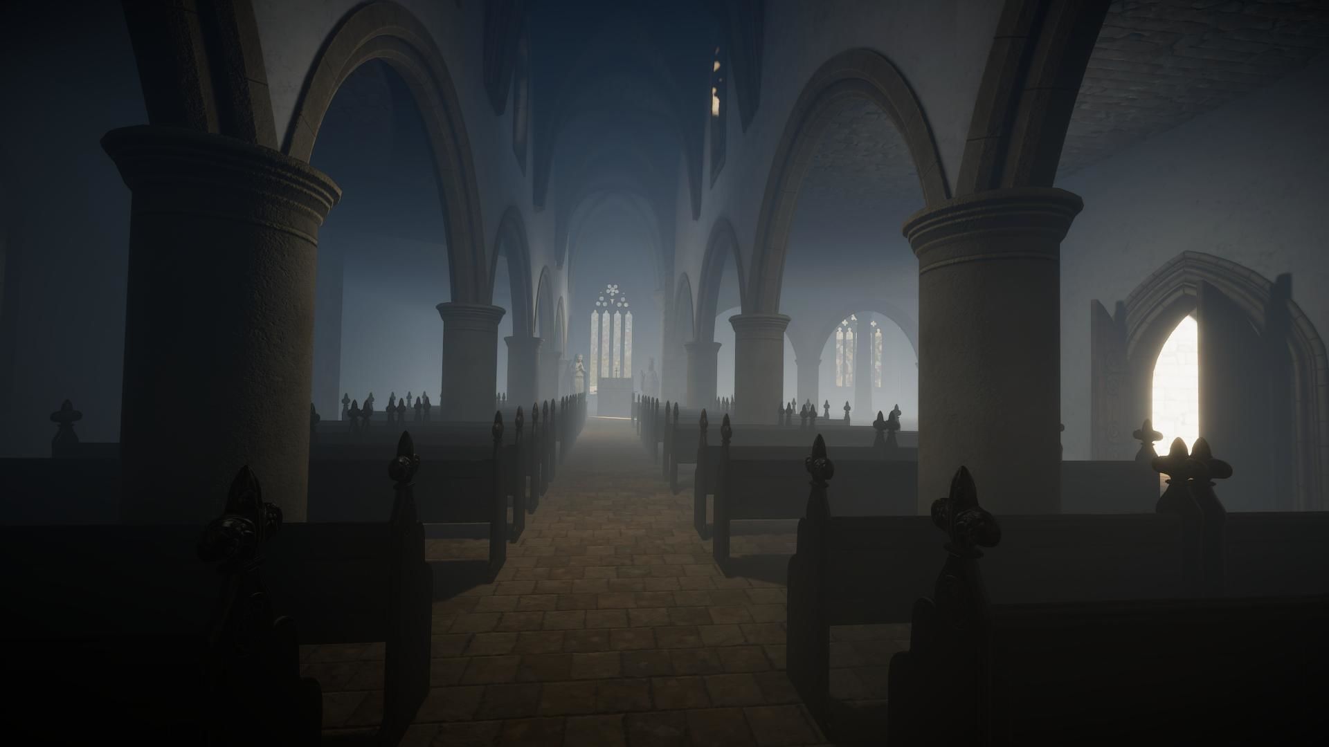 Modular Gothic Church Unity Low-poly 3D model_8