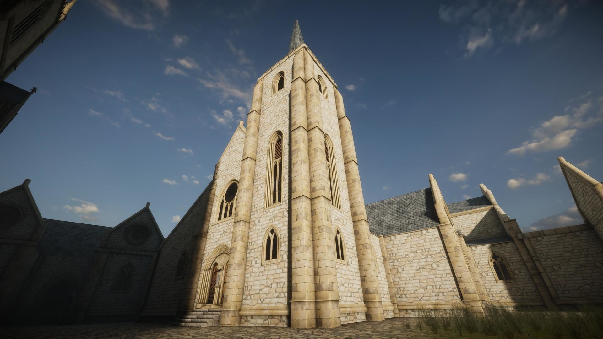 Modular Gothic Church Unity Low-poly 3D model_4