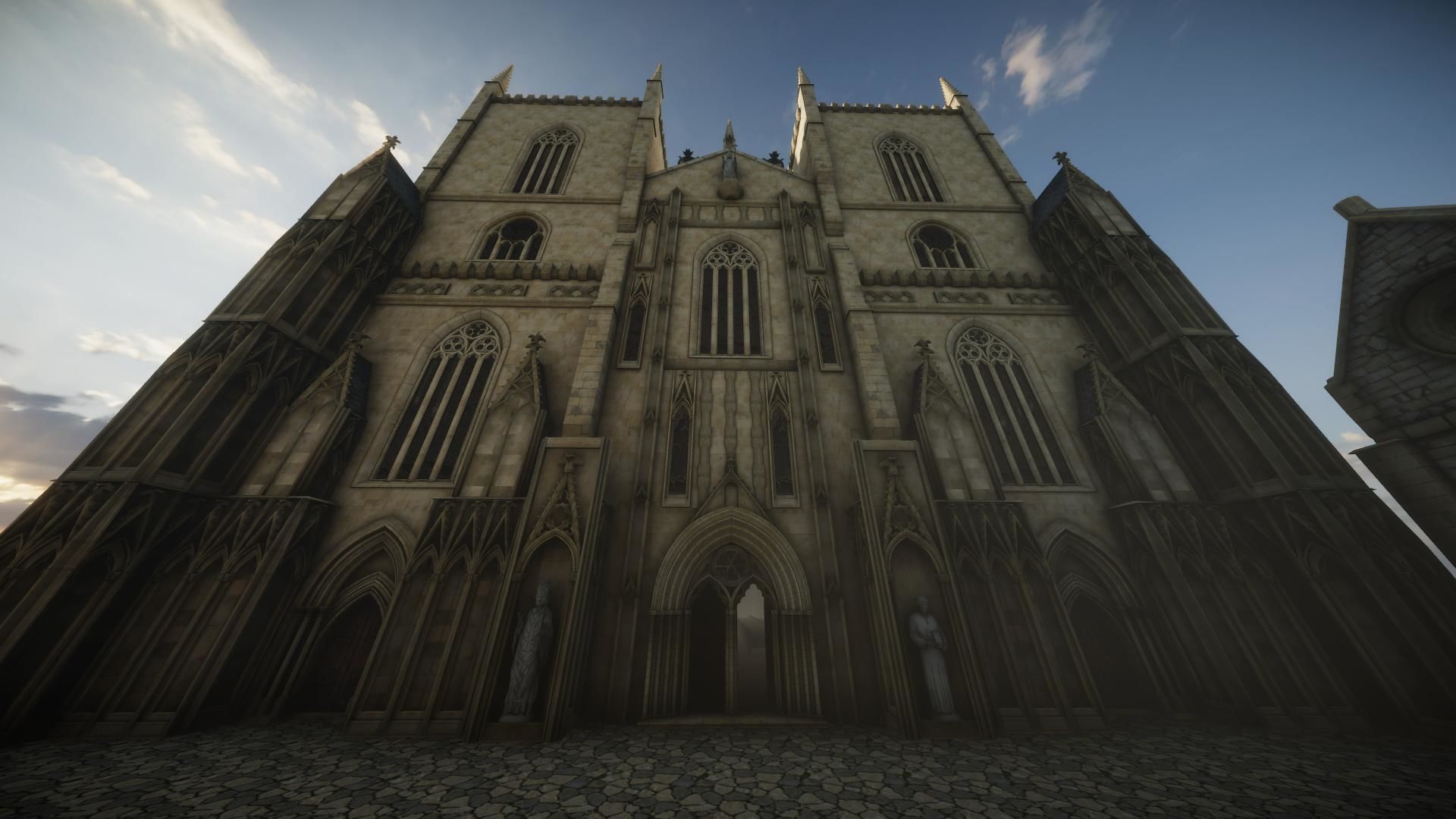 Modular Gothic Church Unity Low-poly 3D model_12