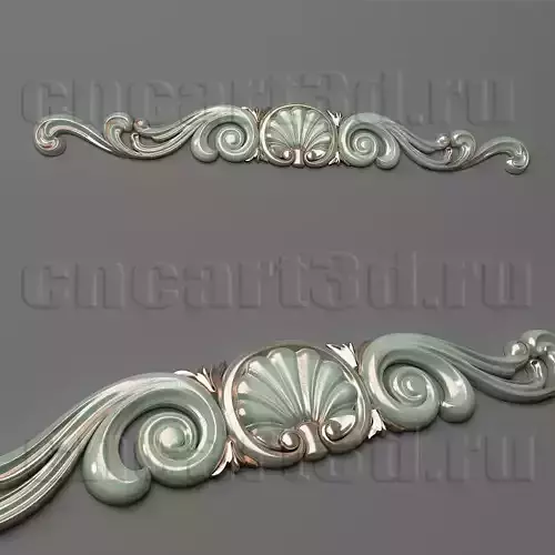 Cartouche two decorative scrolls 3D print model