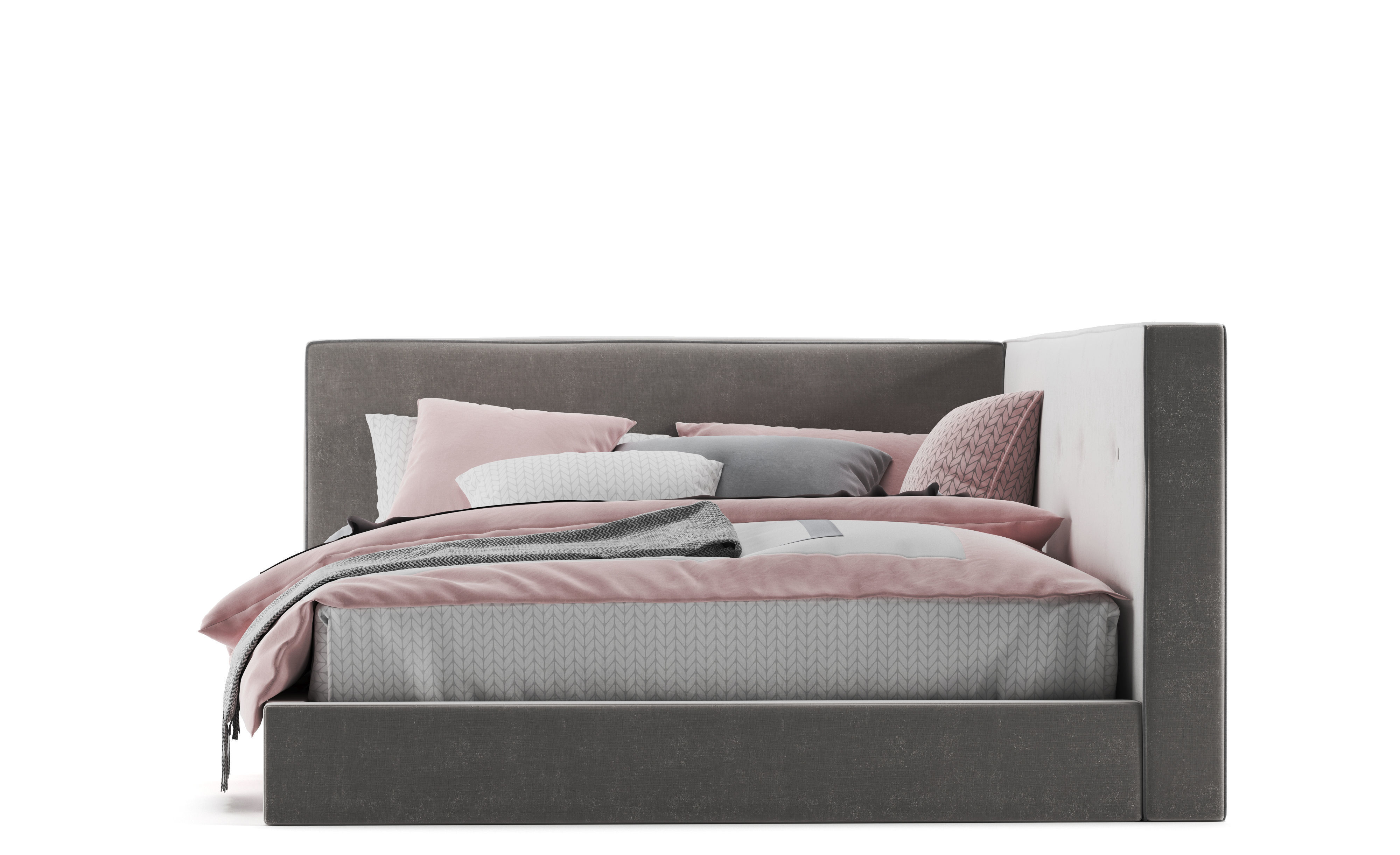 Pottery Barn Cushy Lounge Platform Corner Bed 3D model_1