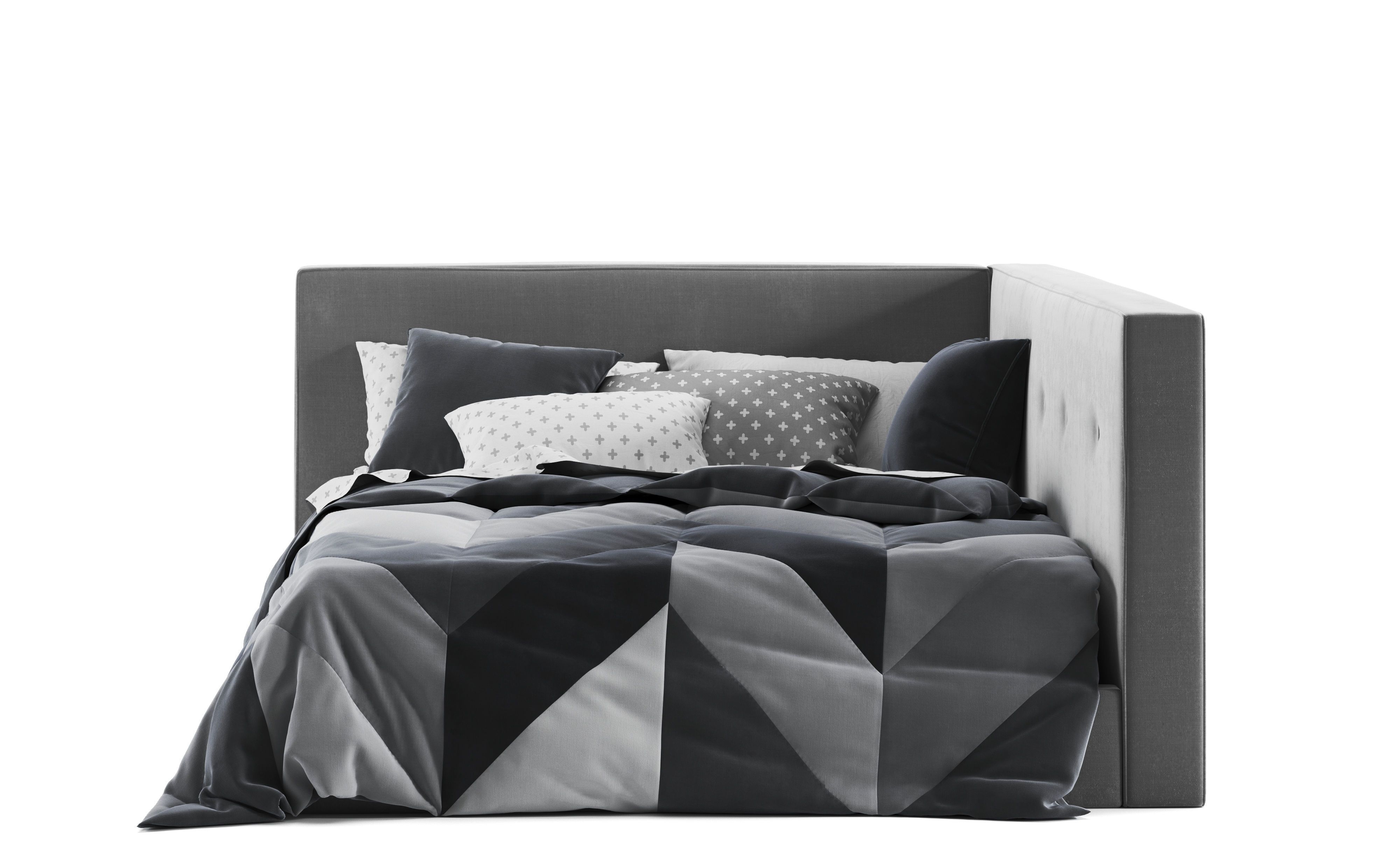 Pottery Barn Cushy Lounge Platform Corner Bed 3D model_2