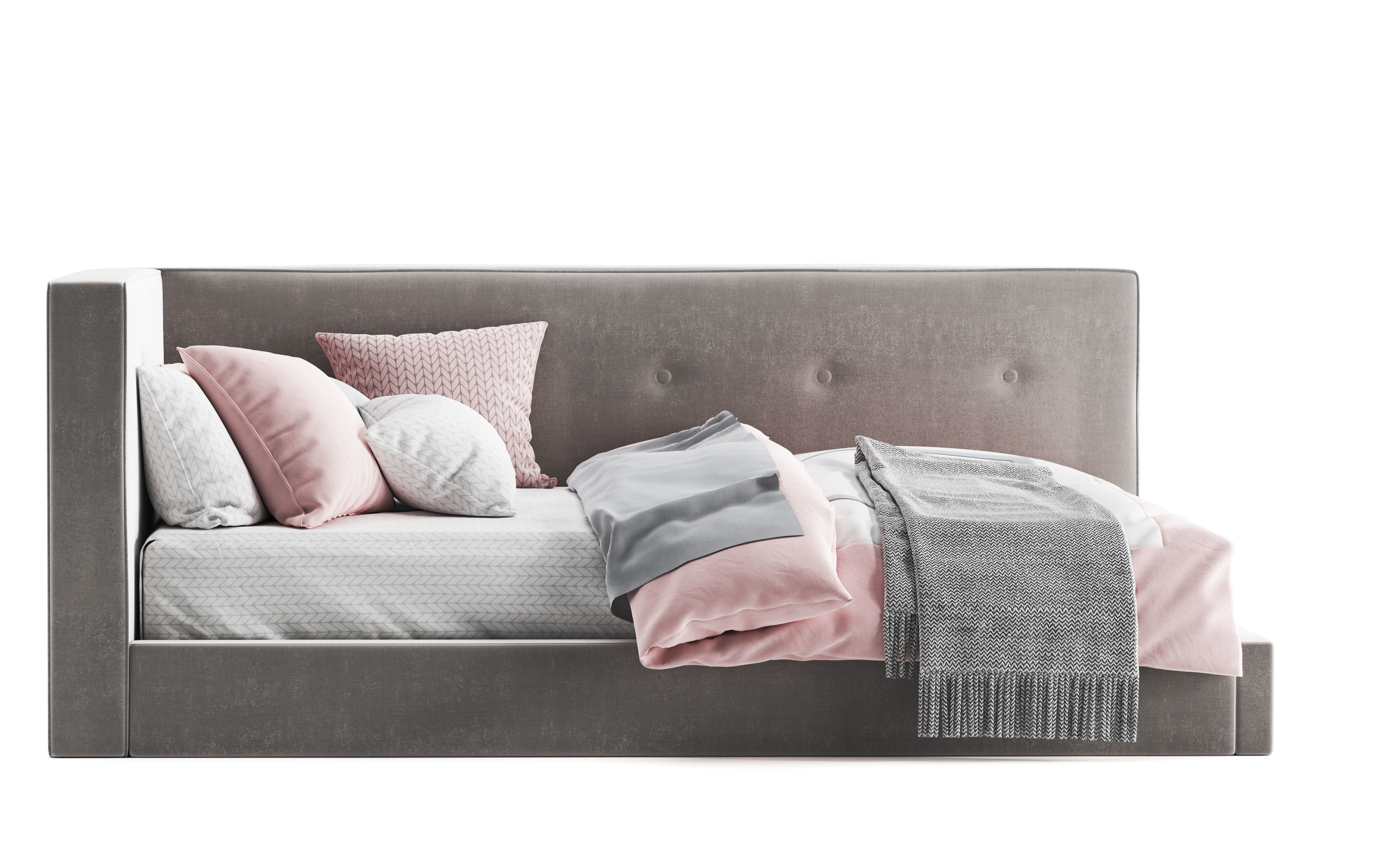 Pottery Barn Cushy Lounge Platform Corner Bed 3D model_3