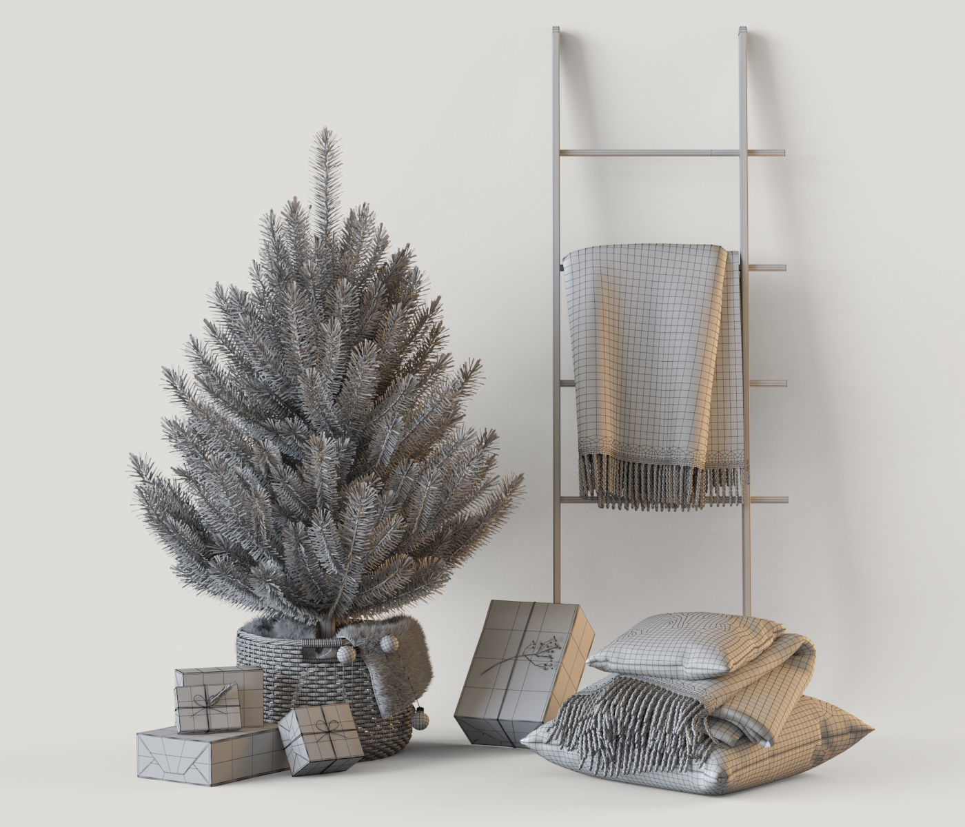 Christmas decorative set 3D model_7