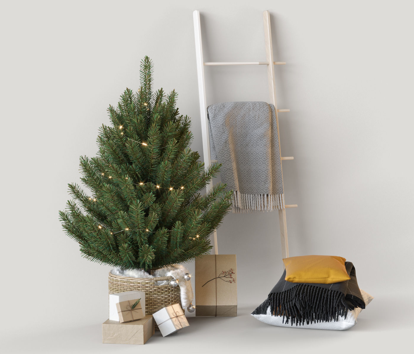 Christmas decorative set 3D model_1