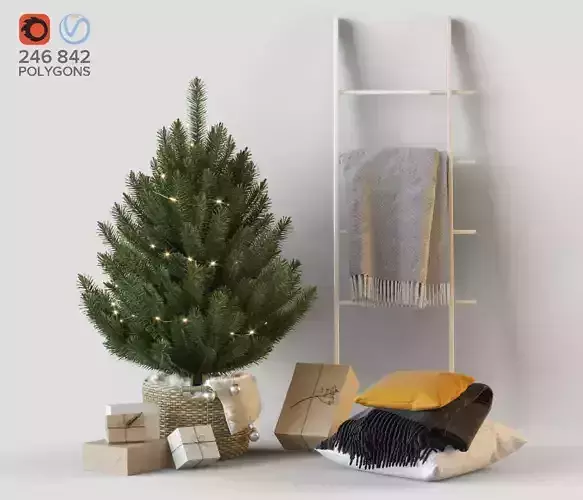 Christmas decorative set 3D model