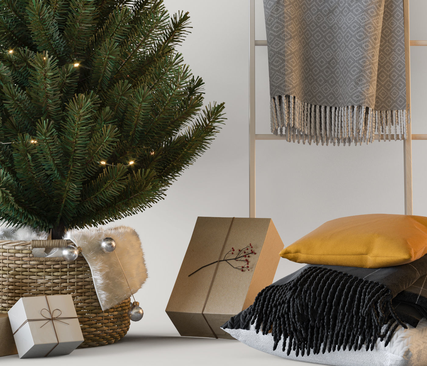 Christmas decorative set 3D model_3