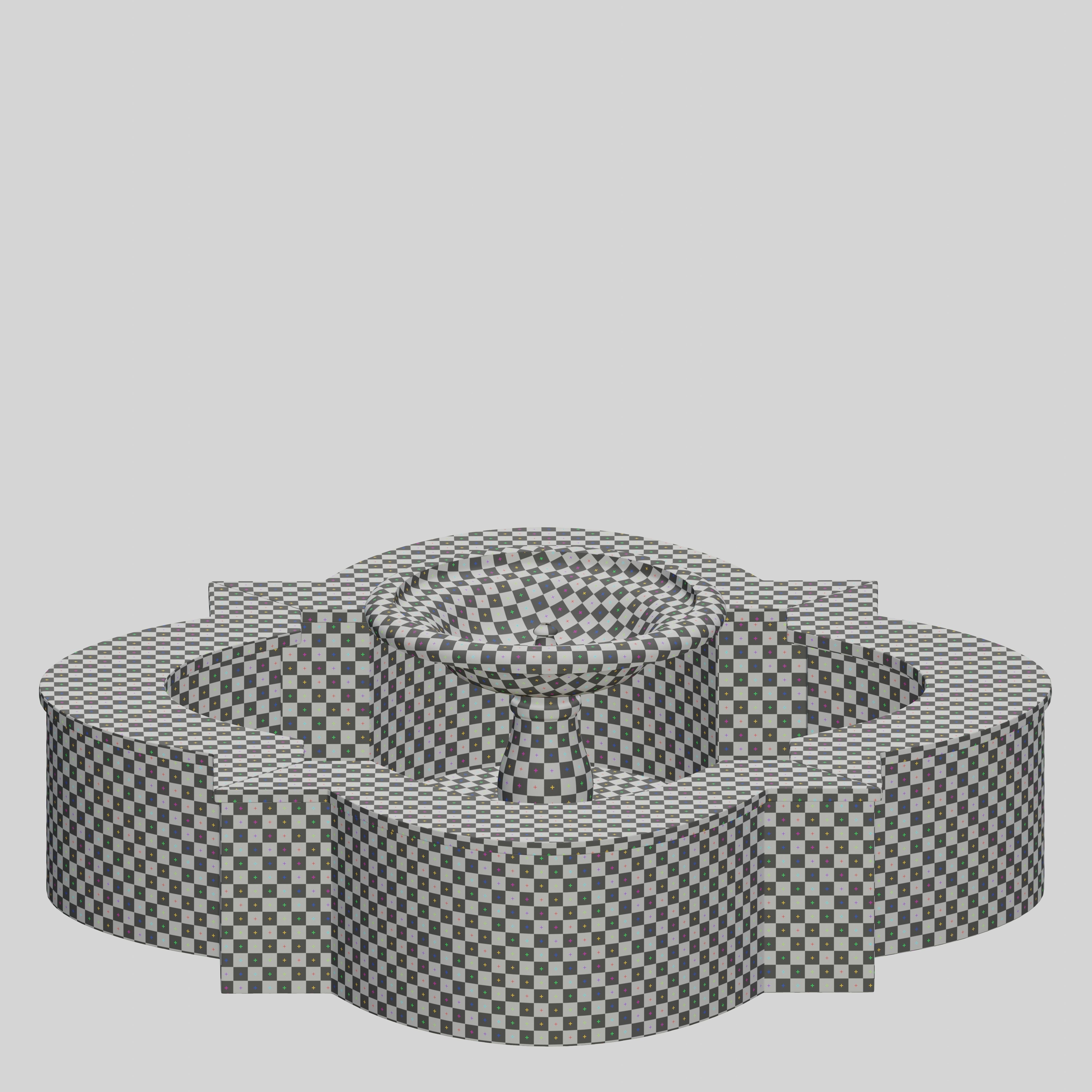 Quatrefoil mosaic fountain 3D model_11